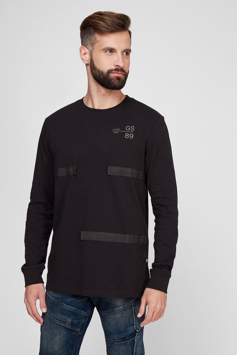 

Мужской черный лонгслив Tape detail G-Star RAW  D20386,C336, Мужской черный лонгслив Tape detail G-Star RAW S D20386,C336
