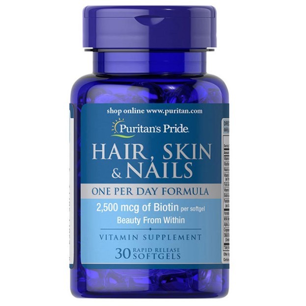 

Витамины Puritan's Pride Hair, Skin Nails One Per Day Formula 2500 мг Биотина 30 капсул