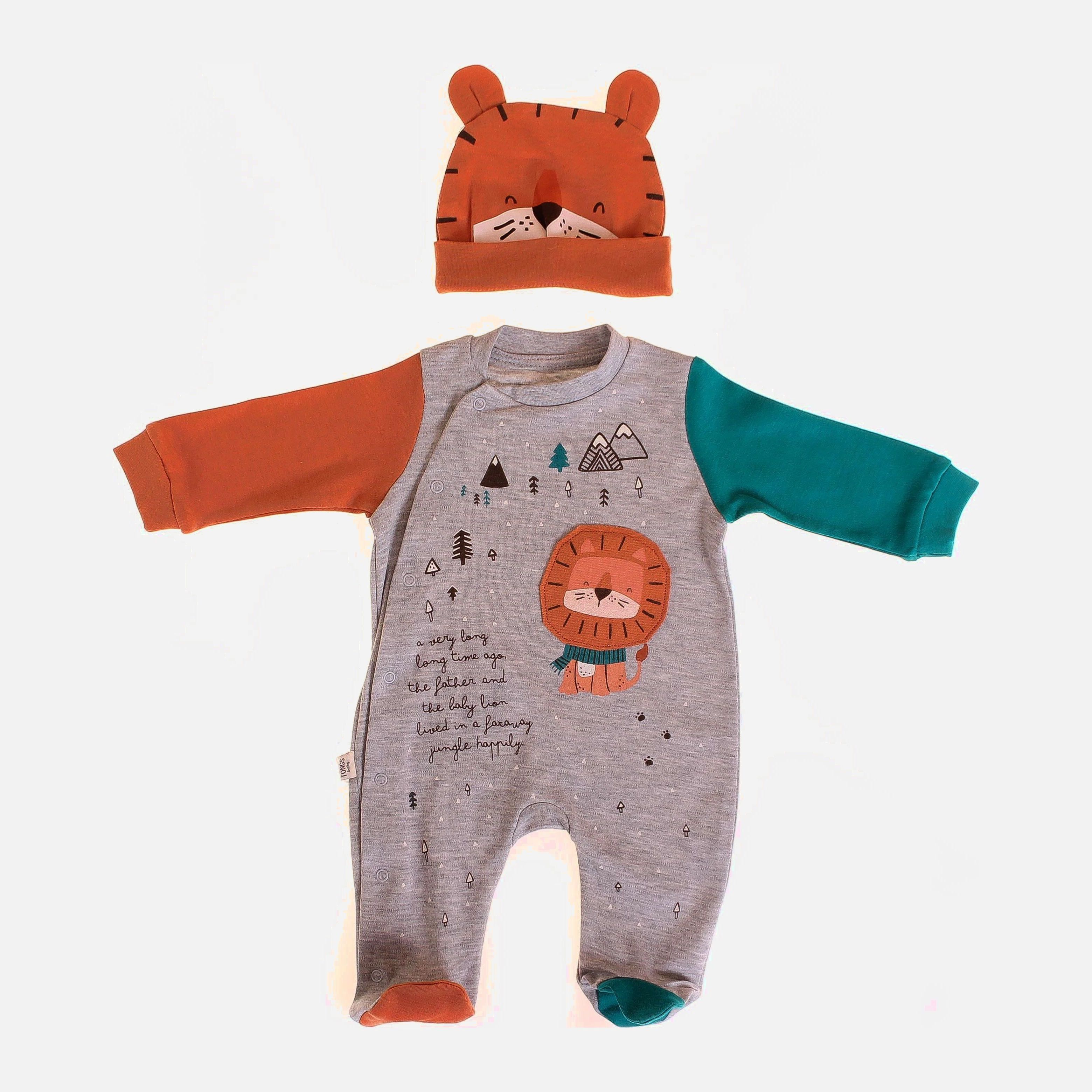 

Человечек + шапочка Tongs Baby 4010 62 см Серые меланжевые