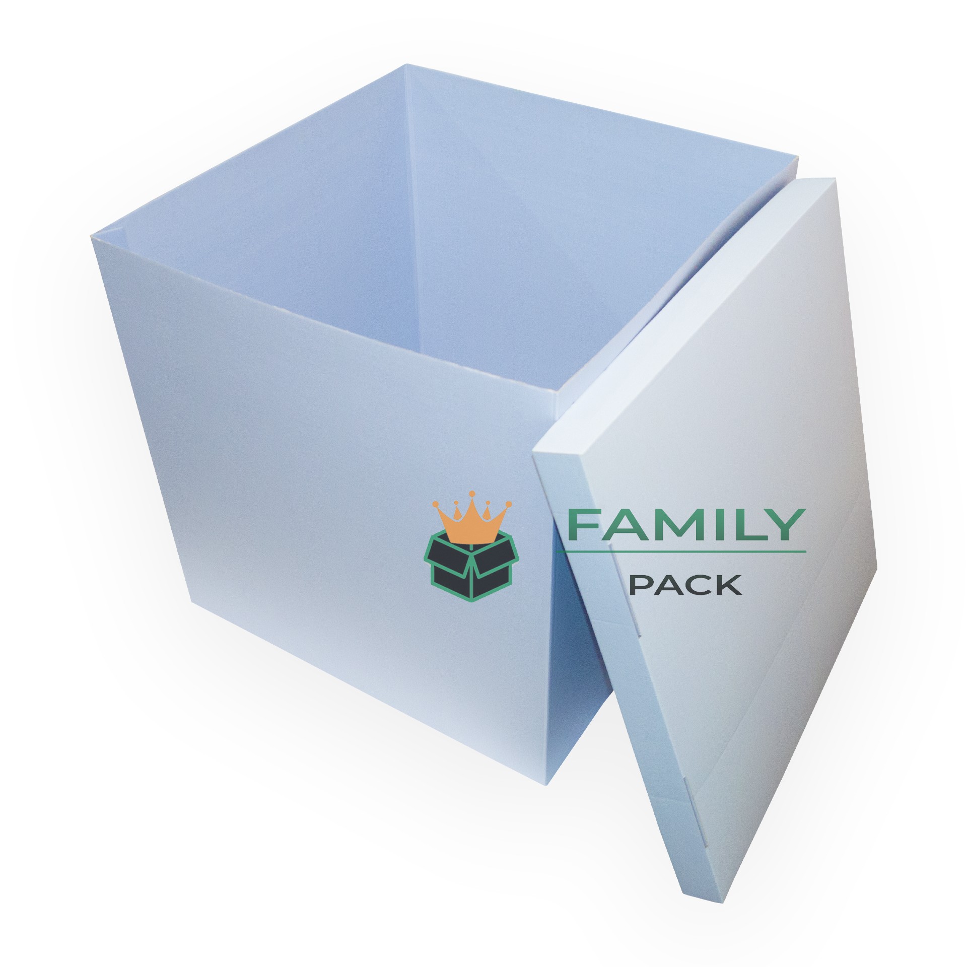 

Коробка для шаров 70х70х70 см с крышкой голубая Dmytropack