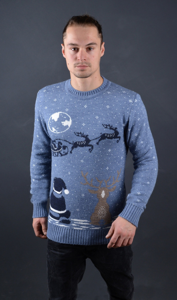 

Мужской свитер с оленями DressCode Турция S/M 70% шерсть 5556