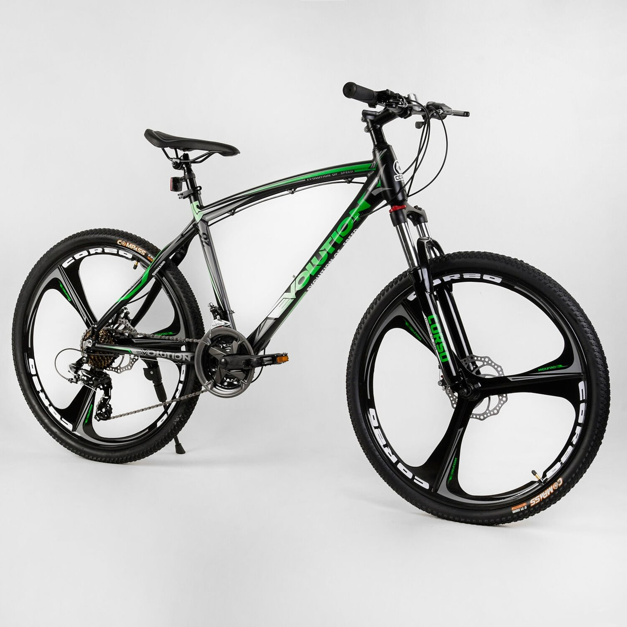 

Велосипед Спортивный 26" "CORSO" "Evolution" Black/Green