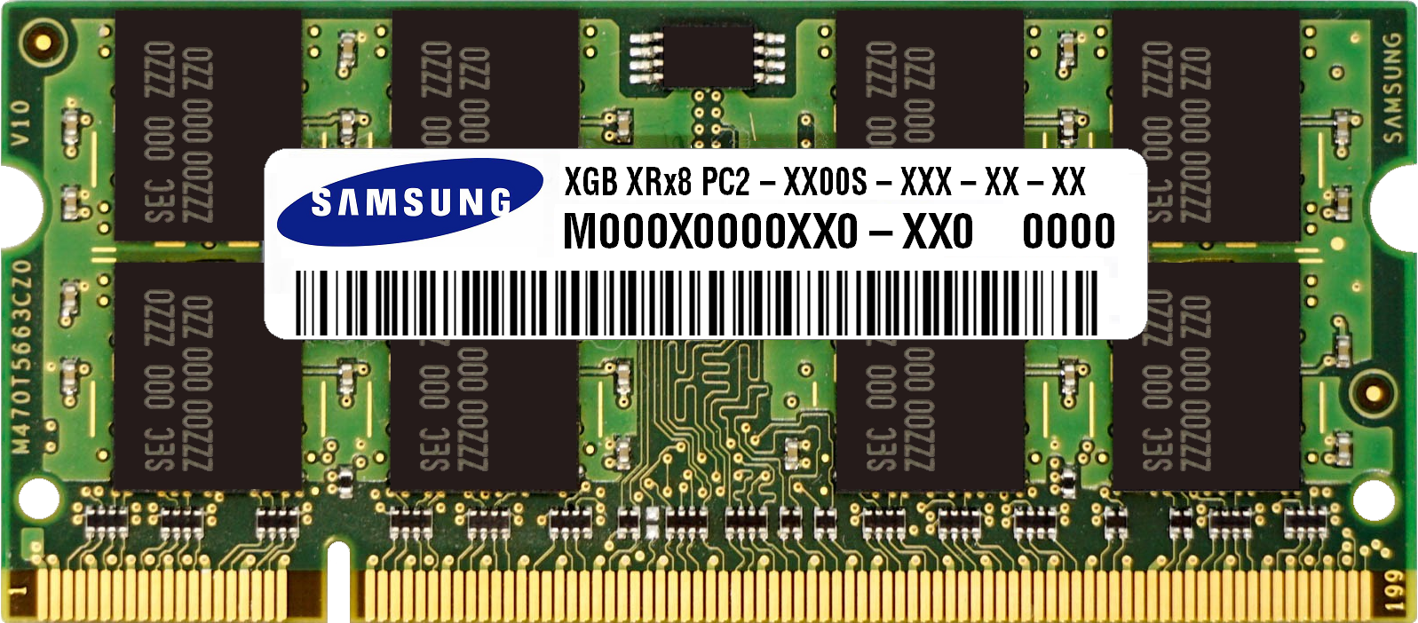 

Оперативна пам'ять Samsung SODIMM DDR2 2Gb 800MHz PC2-6400 (M470T5663EH3-CF7-1110)