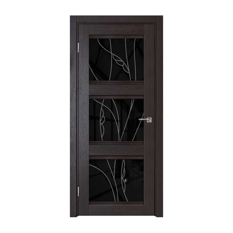 

Дверное полотно ТД ТД-780 2000х400 мм Венге L (чёрн. стекло)