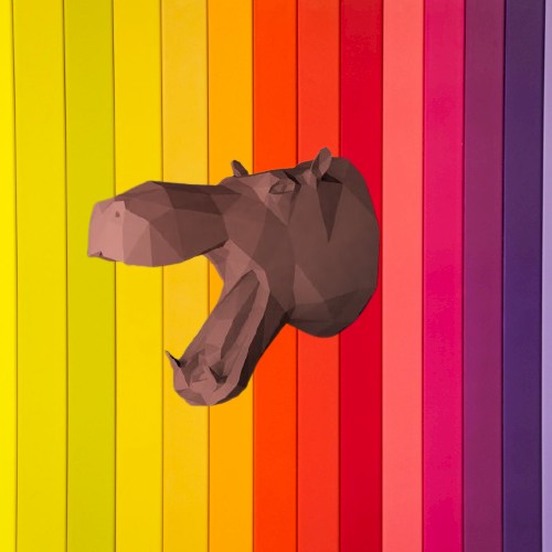 

Набор для создания 3д фигур Оригами Papercraft Голодный бегемот