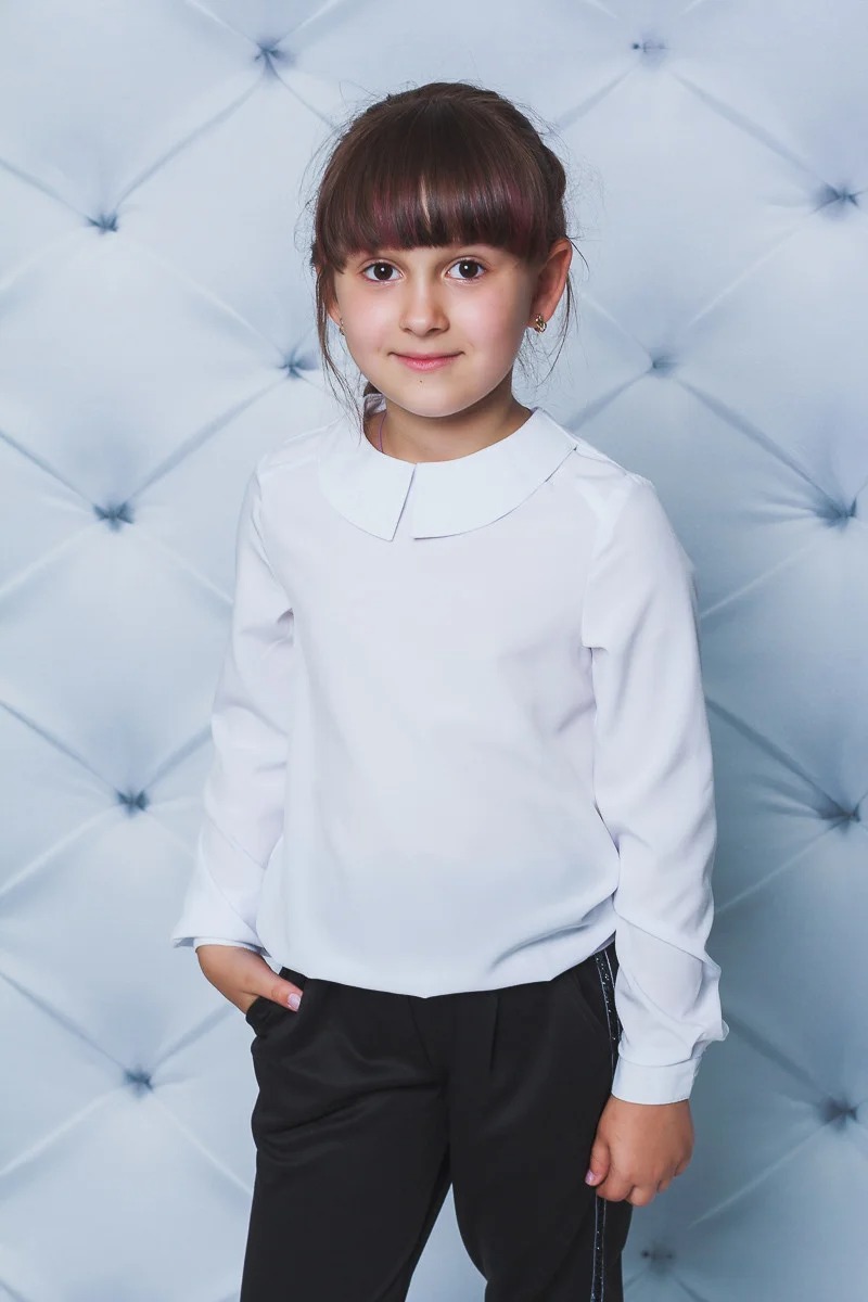 

Fashions • Школьная блузка для девочки Анджелина Fashions 140 белый (01604/1-ве)
