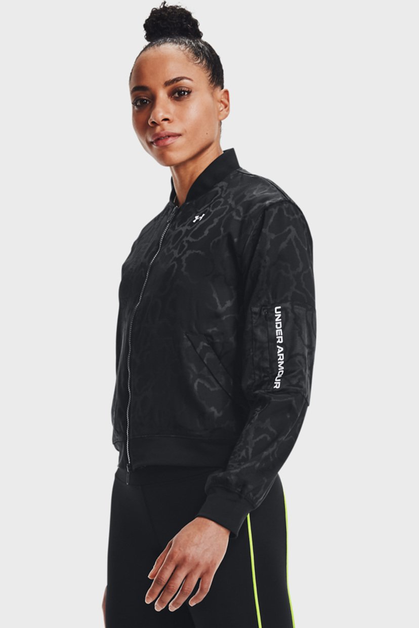

Женская черная спортивная кофта UA Rush Woven Jaq Bomber Under Armour SM 1365955-001