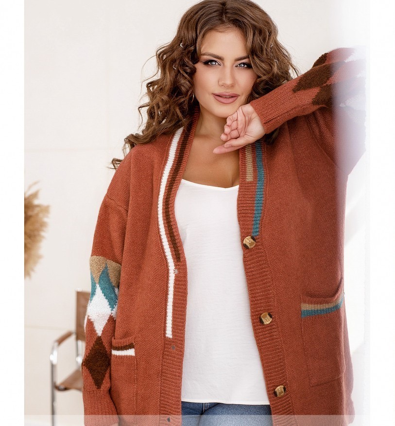 

Кофта Minova 57928 Універсальний 50-60 Теракотова