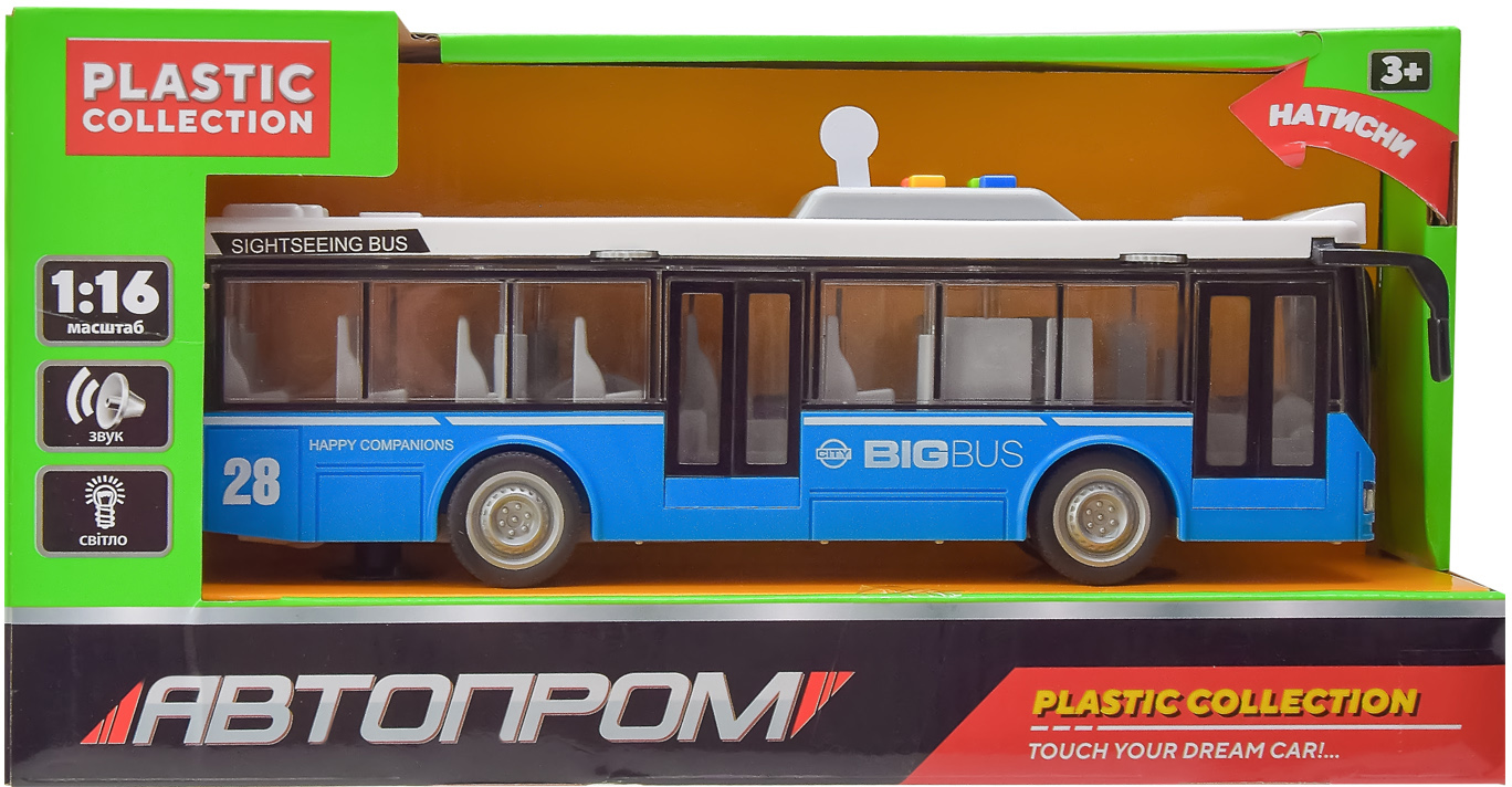 

Игрушка Автопром Машина Автобус 1:16 Голубой (8904_голубой)