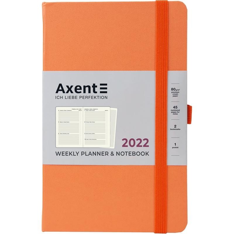 

Еженедельник 2022 Partner Strong 125х195 в твёрдой обложке Персиковый Axent