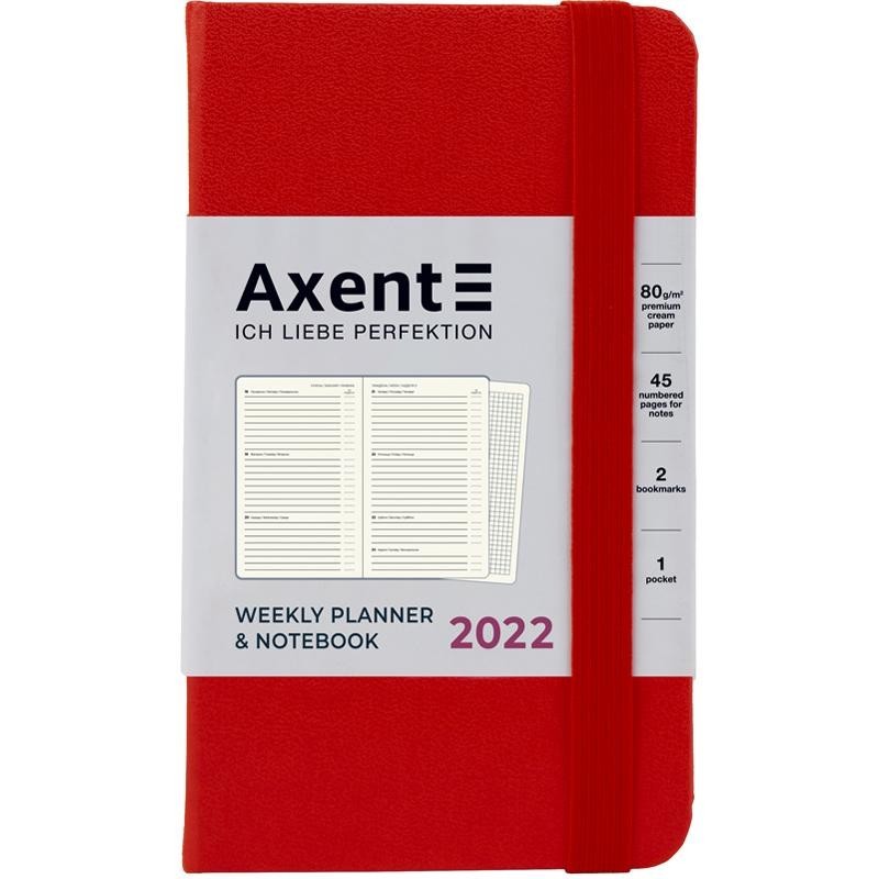 

Карманный еженедельник 2022 Pocket Strong 90х150 в твёрдой обложке Красный Axent