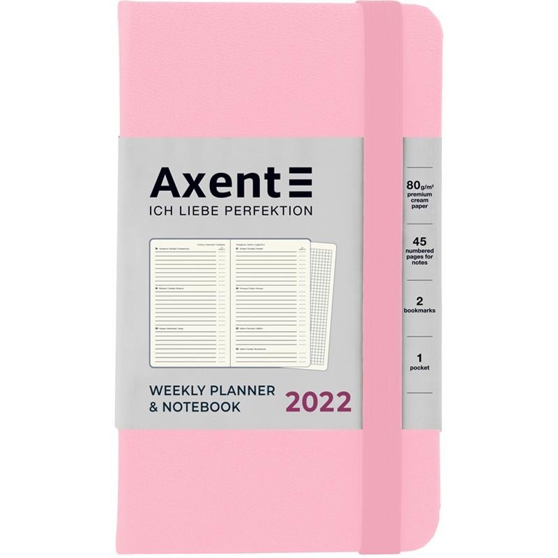 

Карманный еженедельник 2022 Pocket Strong 90х150 в твёрдой обложке Светло-розовій Axent