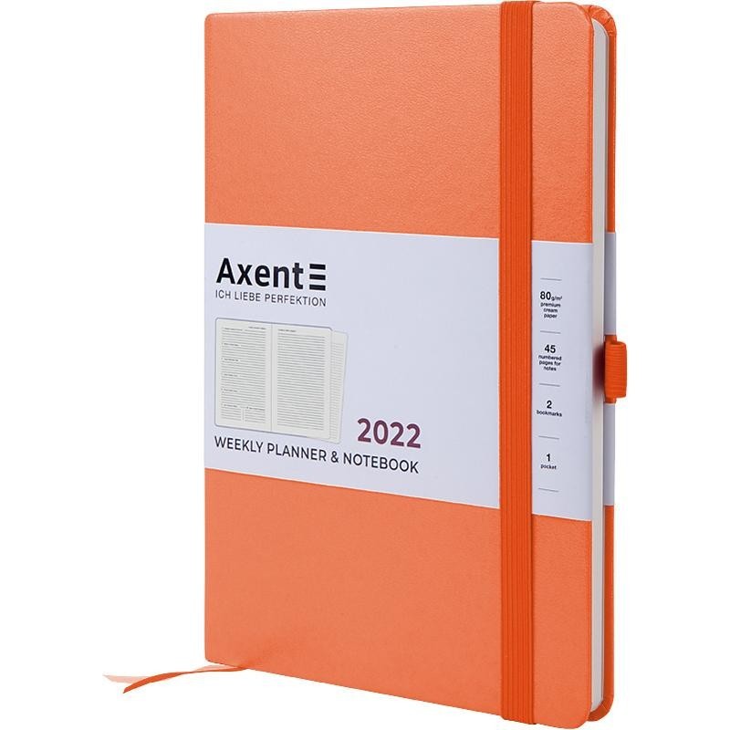 

Еженедельник 2022 Prime Strong 145х210 в твёрдой обложке Персиковый Axent