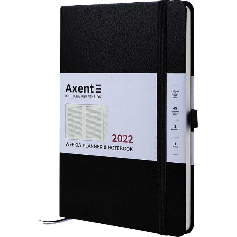 

Еженедельник 2022 Prime Strong 145х210 в твёрдой обложке Чёрный Axent