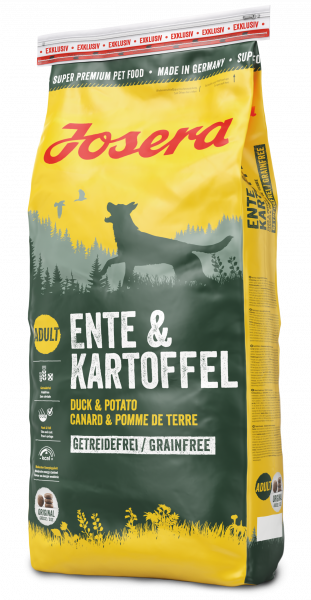 

Беззерновой сухой корм Josera (Йозера) Ente & Kartoffel для взрослых собак всех пород утка и картофель 15 кг