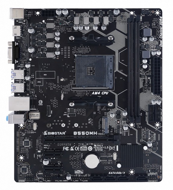

Материнська плата Biostar B550MH (sAM4, AMD B550, PCI-Ex16)