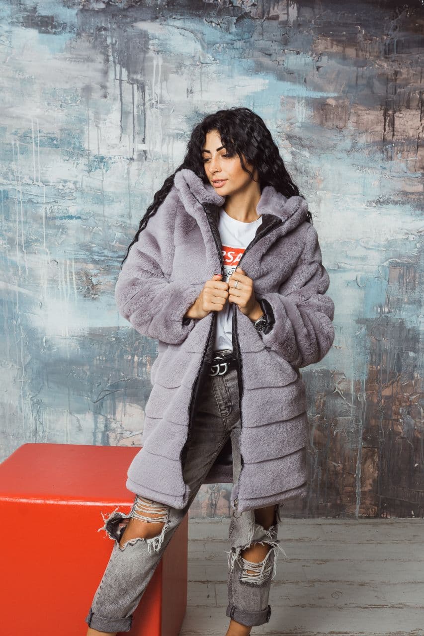 

Fashions • Шуба под шиншиллу Helen Fashions 46 серый (№025К/ш-стр-з)