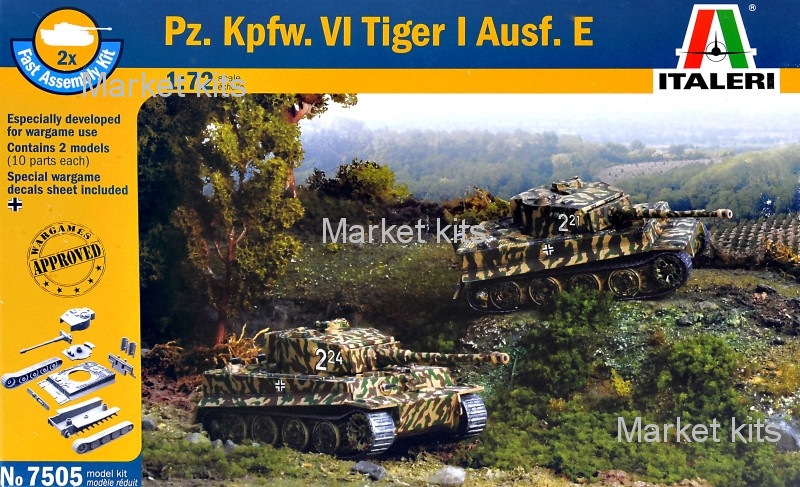 

Танк Pz. Kpfw. VI Tiger I Ausf. E, 2 шт. 1:72 ITALERI (IT7505)