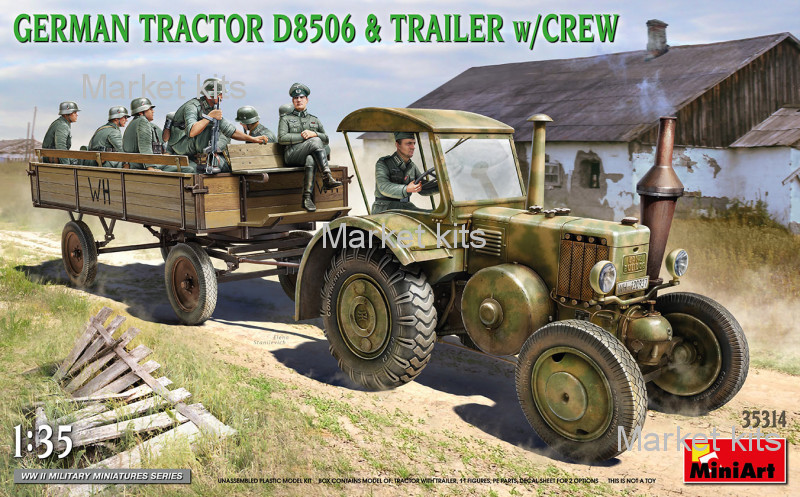 

Немецкий трактор D8506 с прицепом и экипажем 1:35 MINIART (MA35314)