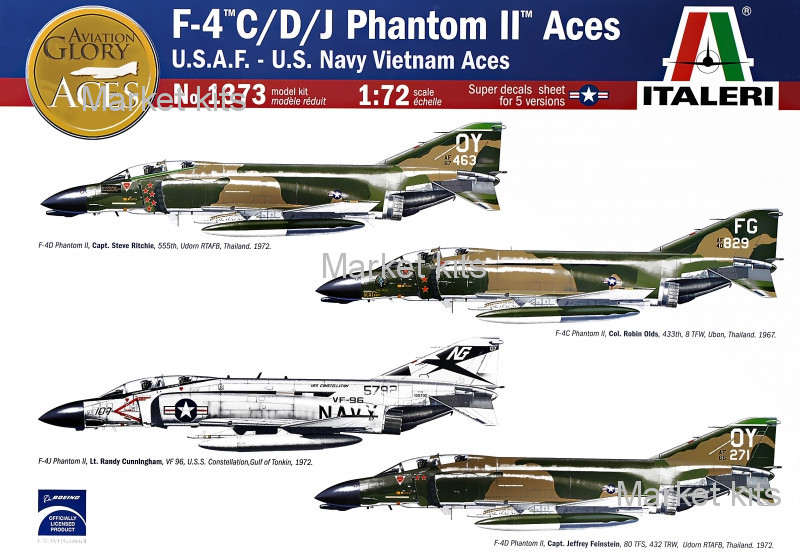 

Истребитель F-4 C/D/J "Phantom II Aces" ВМС Вьетнама 1:72 ITALERI (IT1373)