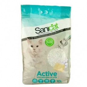 

Sanicat active white наполнитель комкующийся бентонитовый белый без аромата 10л