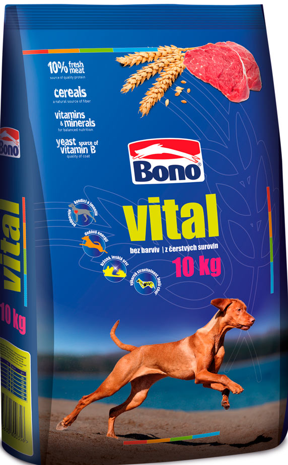 

10 кг BONO VITAL з яловичиною. Сухий корм для дорослих собак малих і мініатюрних порід.