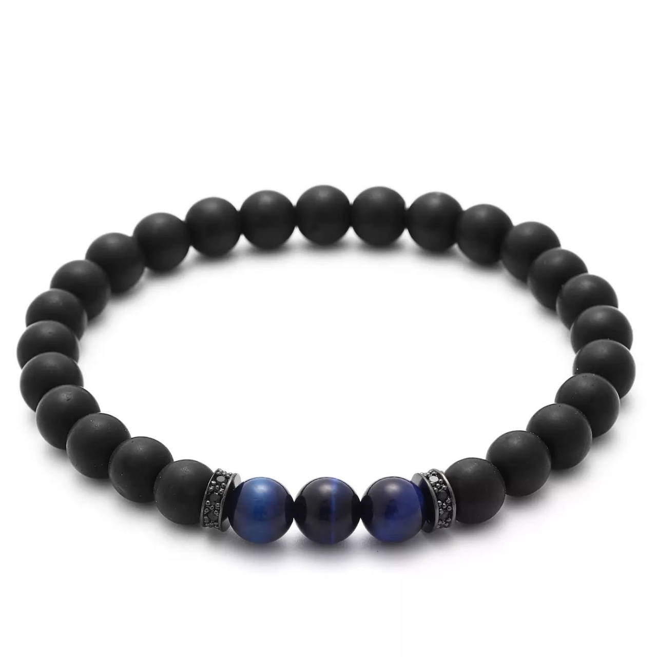 

Браслет из шунгита и тигрового глаза с дисками Blue