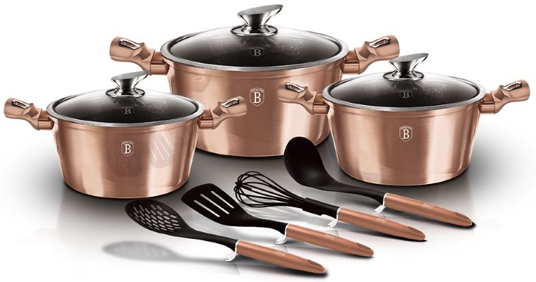 

Комплект посуду (ВН-6151) Berlinger Haus Rosegold Metallic Line 10 пр.