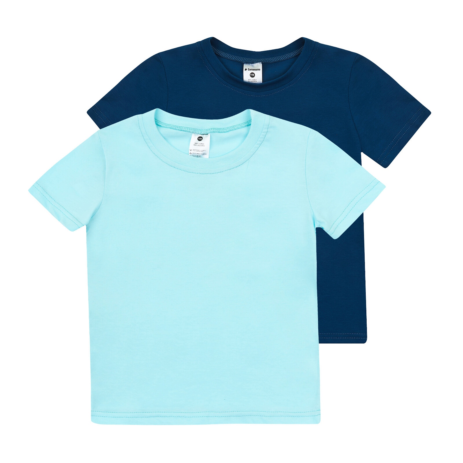 

Футболка Garnamama Basic t-shirt 2-pack 110-116 Голубой Синий (815001.1171393)