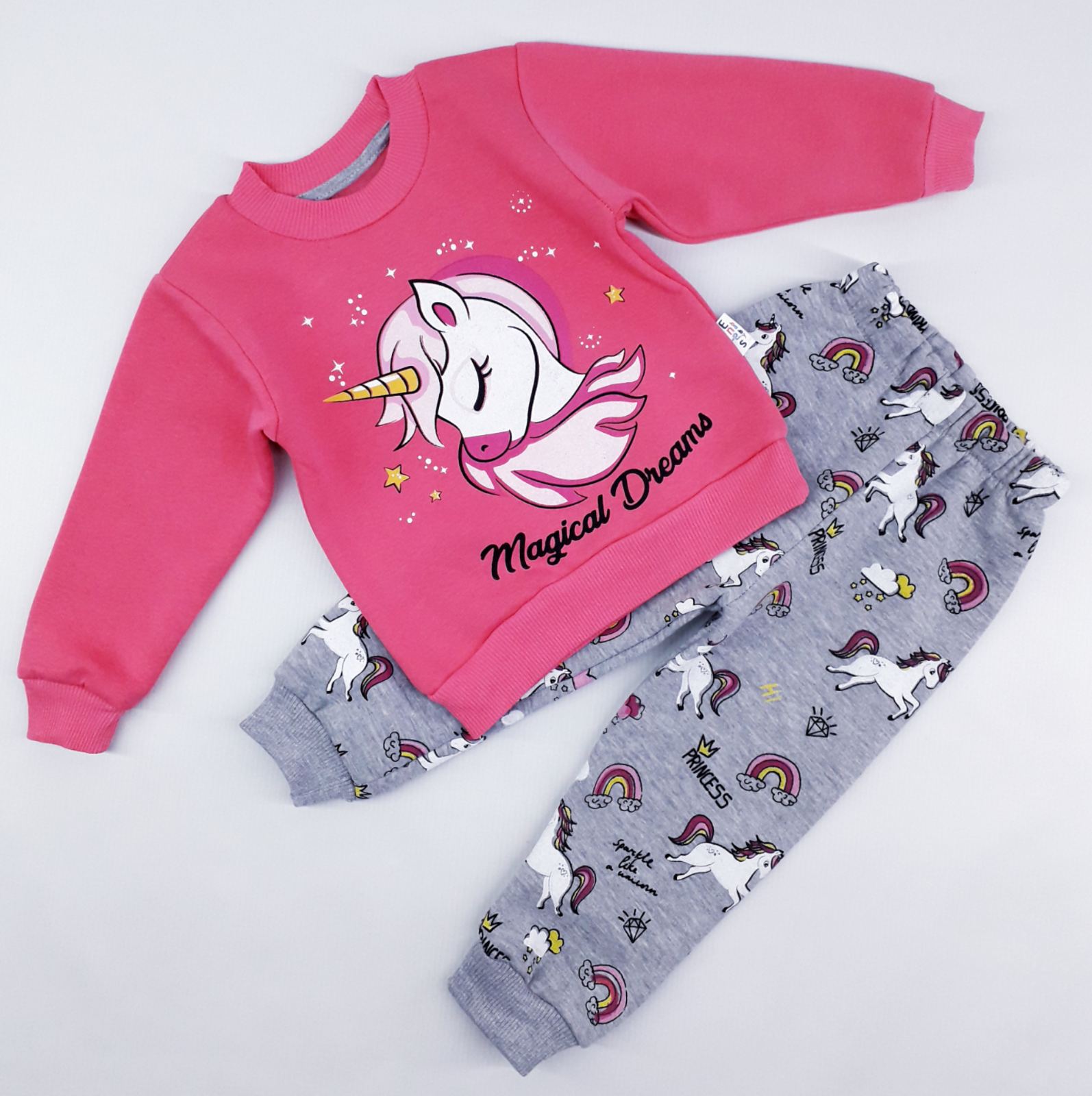 

Костюм (свитшот+штаны) Enes Baby 0541 86см 92см(р) розовый с серым