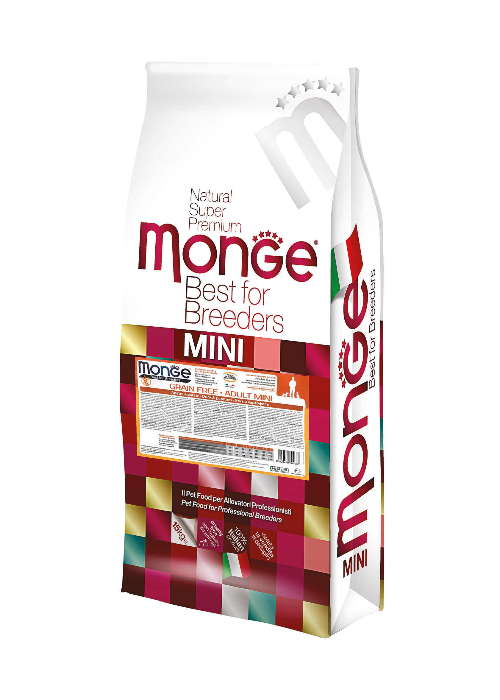

Беззерновой корм для собак BWILD Monge Grain Free Mini утка 15кг (70004688)