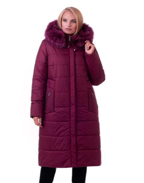 

Пуховик Maha 158  Бордовый песец, Пуховик Maha 158 48 Бордовый песец