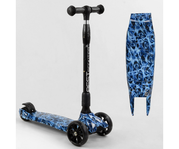 

Трехколесный самокат Best Scooter Smart, усиленный, с широкими светящимися колесами, 24601