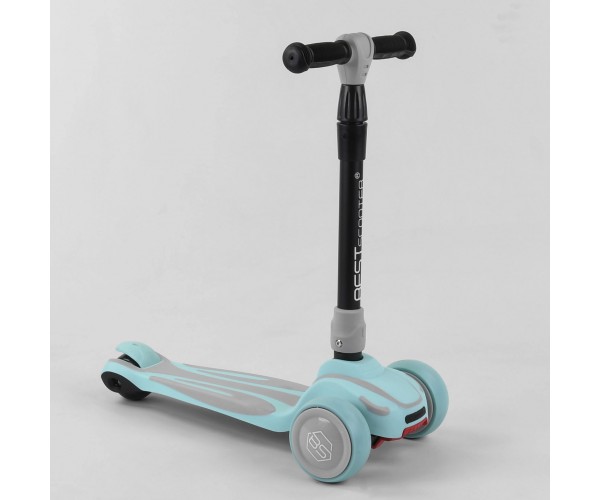 

Трехколесный самокат Best Scooter, складной алюминиевый руль, светящиеся колеса, S-7102, Бирюзовый