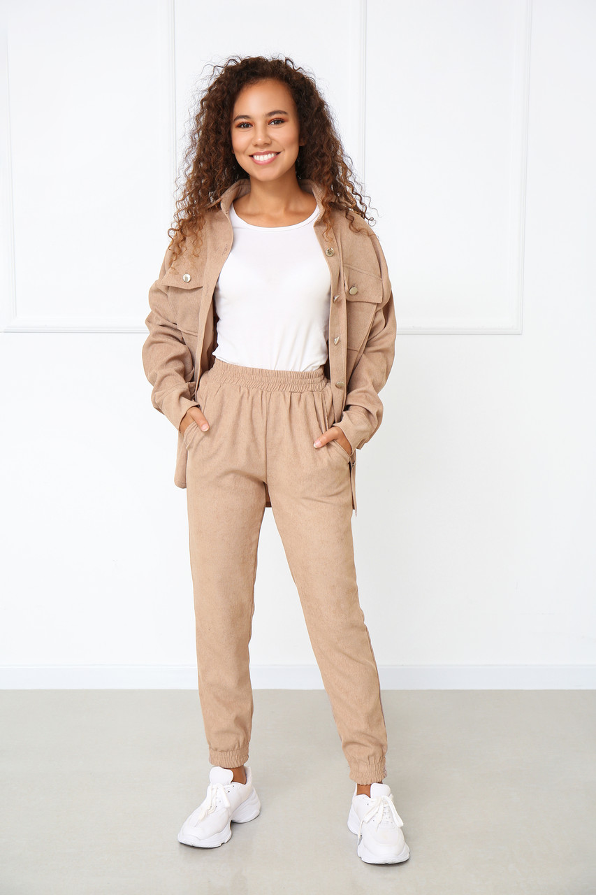 

Вельветовый костюм с рубашкой Fashion Girl "Sydney" - бежевый, Вельветовый костюм с рубашкой Fashion Girl "Sydney" 46-48 бежевый