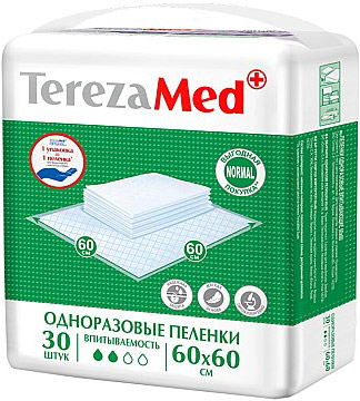 

Пеленки одноразовые TerezaMed Normal 60x60 см 30 шт (4630038000350)