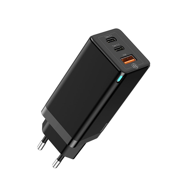 

Зарядное сетевое Baseus (CCGAN-B01) GaN Quick Travel Charger C+C+A 65W Чёрный