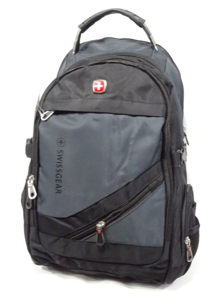 

Школьный Рюкзак Swissgear прочный ортопедический ультрапрочный Свисгир туристический 35л Серый с черным 8810