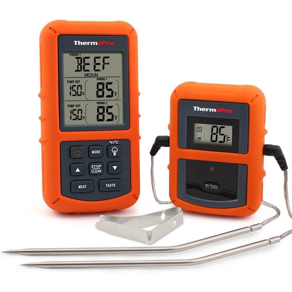 

Беспроводной двухканальный термометр (до 100 м) ThermoPro TP-20 (0-300 °С) с таймером и 7 режимами