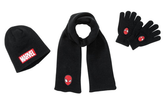 

Шапка + шарф + перчатки для мальчика Marvel 324276 51,52,53 Черный 65776