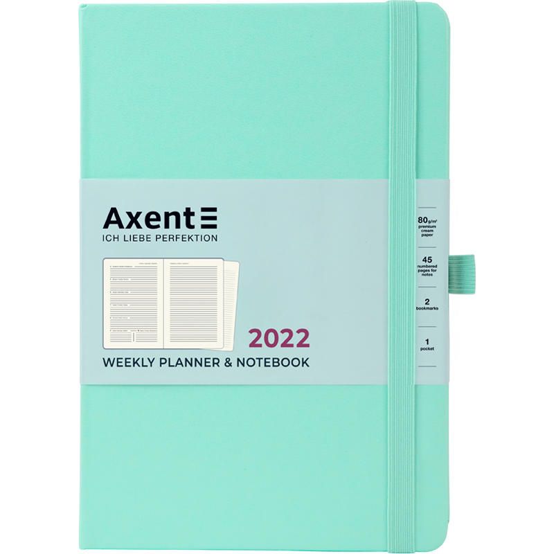 

Еженедельник датированный Axent Prime Strong 2022 А5 96 листов мятный (8507-22-44-A)