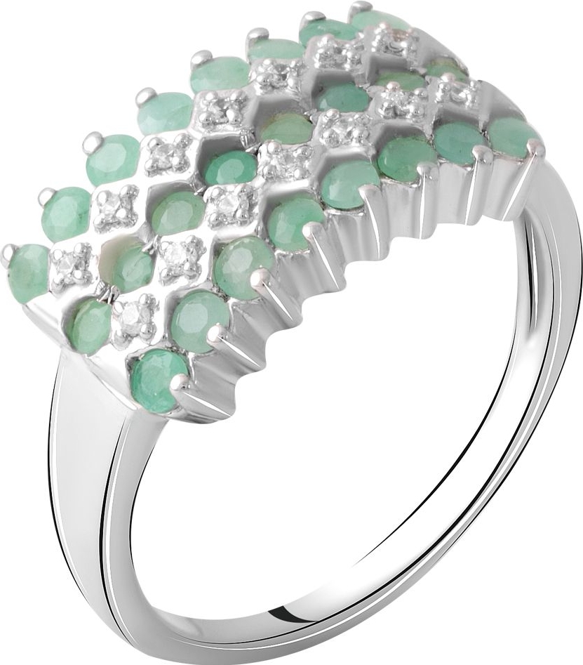 

Серебряное кольцо SilverBreeze с натуральным изумрудом 3.355ct 2062066 18.5 размер, 18.5 размер