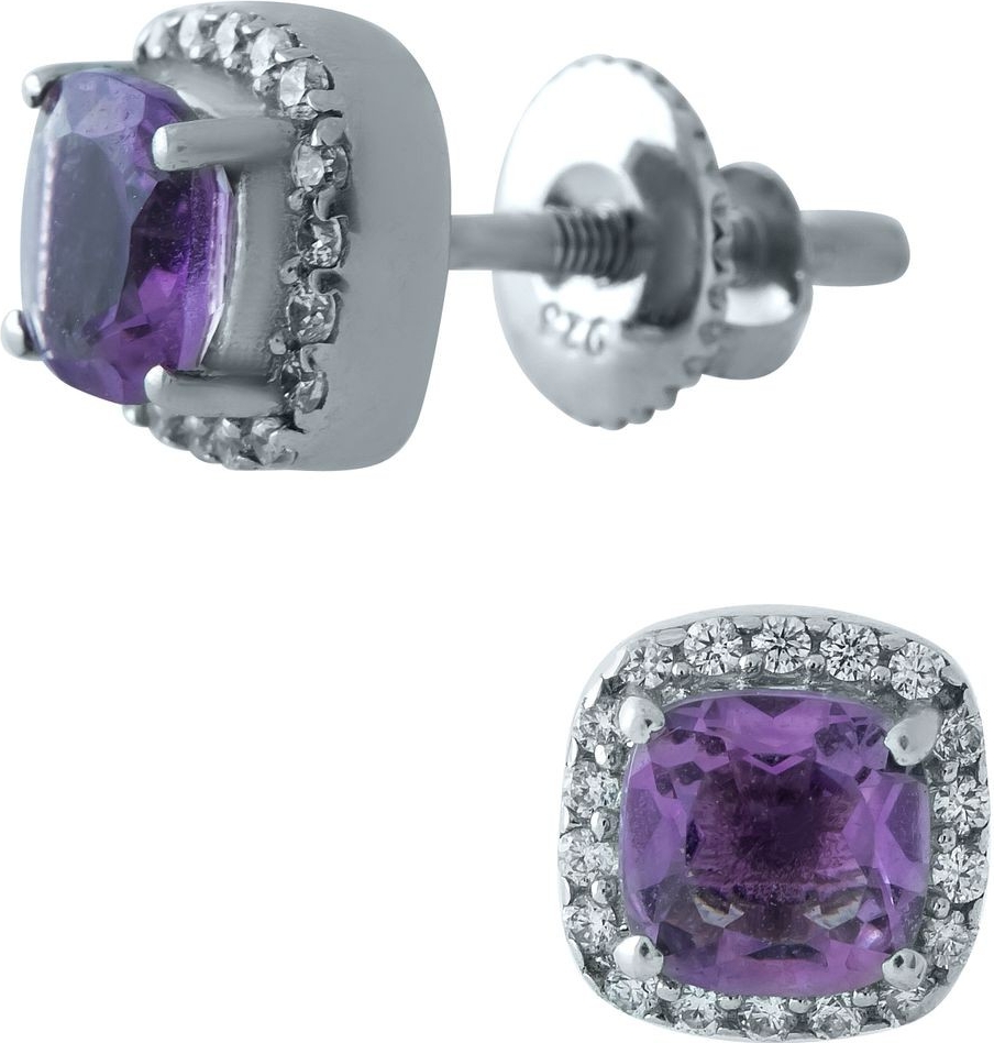 

Серебряные серьги SilverBreeze с натуральным аметистом 1967362, размер