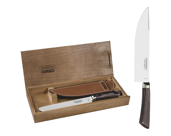 

Нож для мяса в кожаном чехле Tramontina Barbecue Polywood 203 мм 29899/550