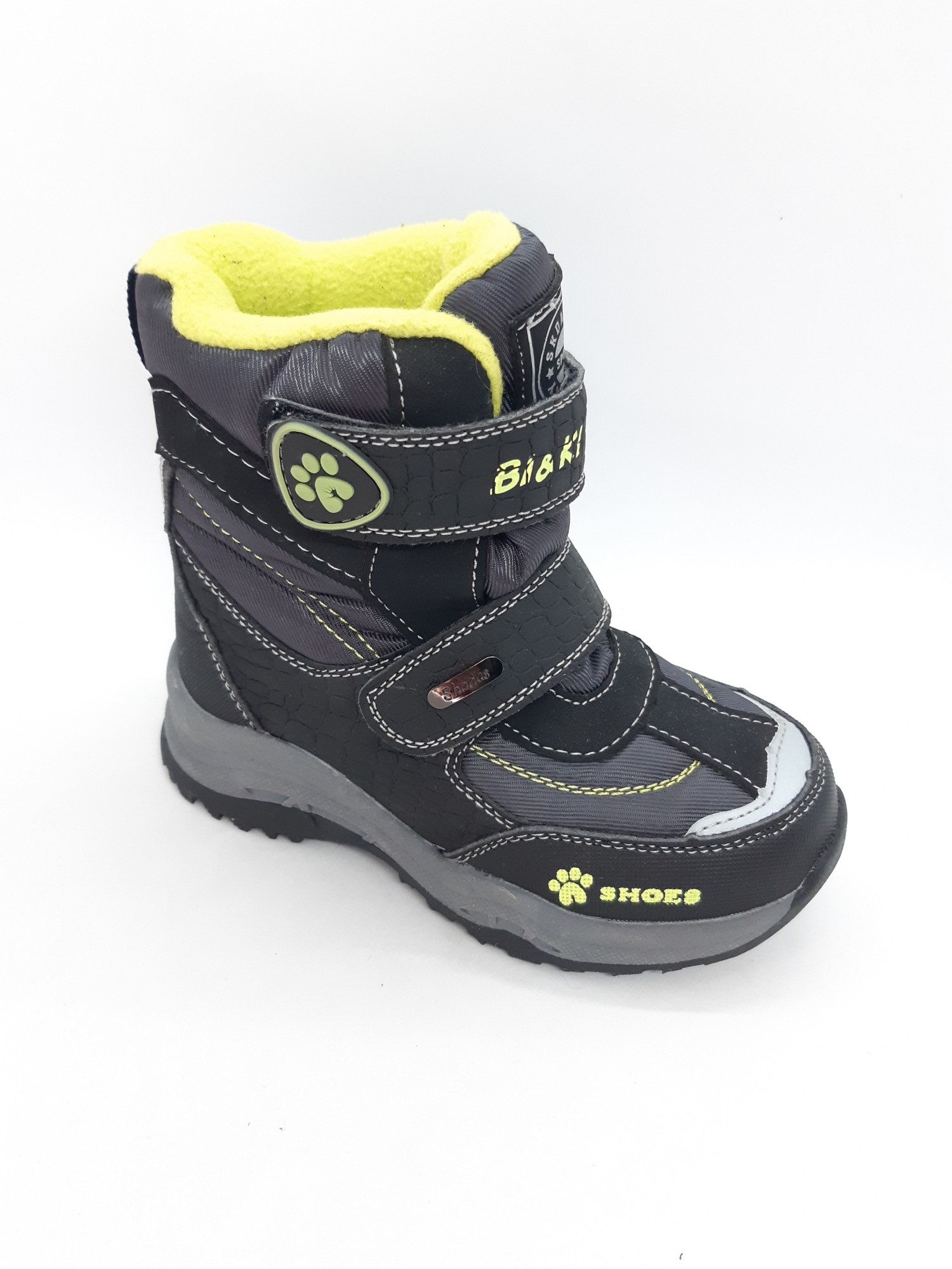 

Зимние сапожки на мальчика Bi&Ki черные с салатовым ZS-0056 27 р 18 см