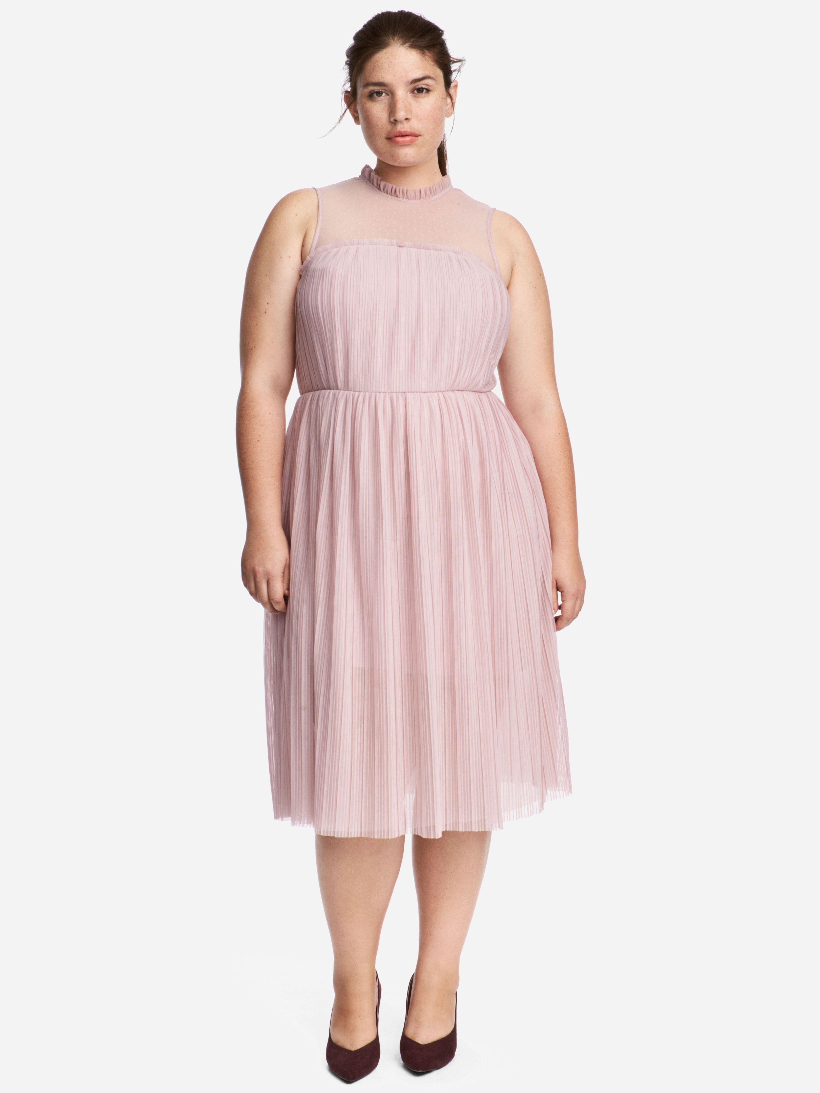 Акція на Сукня міді жіноча H&M XAZ096830PACT 54 Блідо-рожева від Rozetka