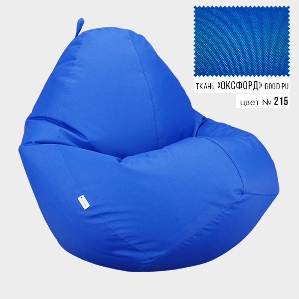 

Бескаркасное кресло мешок груша Овал XXL 90x130 Синий (Оксфорд 600D PU)