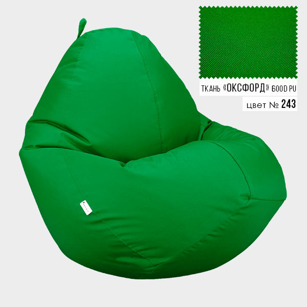 

Бескаркасное кресло мешок груша Овал XXL 90x130 Зелёный (Оксфорд 600D PU)