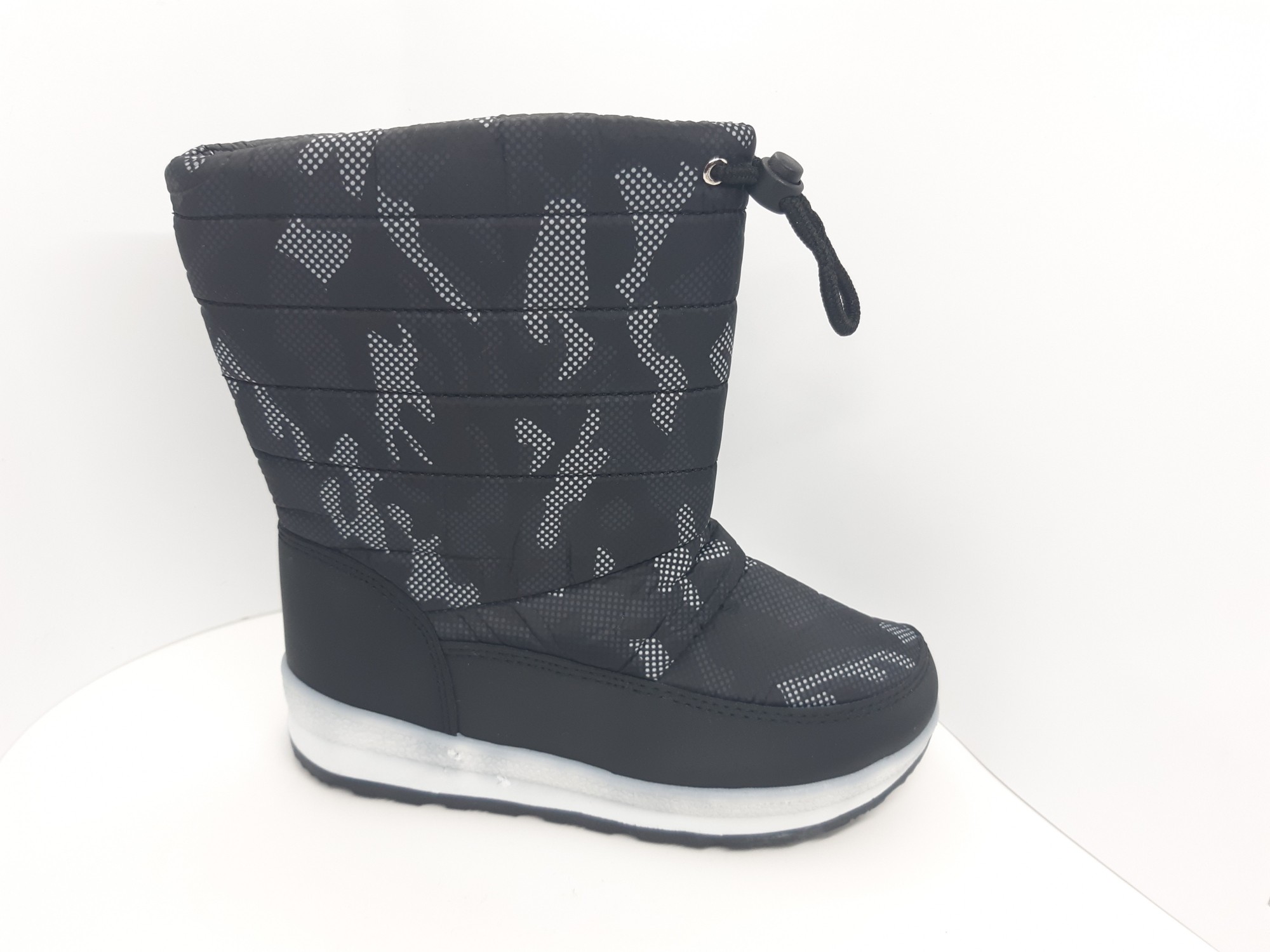 

Зимние сапожки на мальчика черные с белым дутики ZS-0024 35 р. 21,5 см