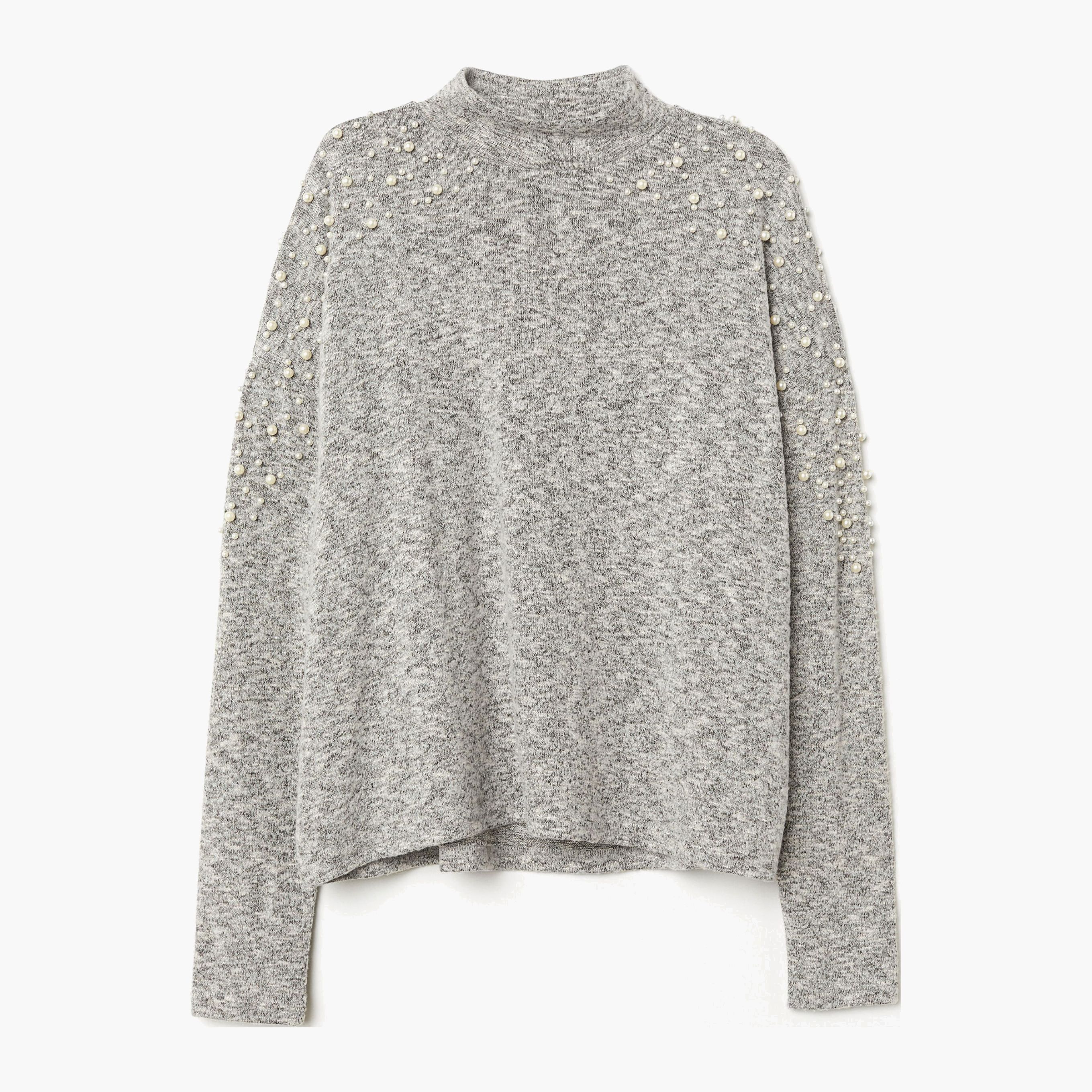 

Свитер H&M XAZ111065ZBYE L Серый с белым